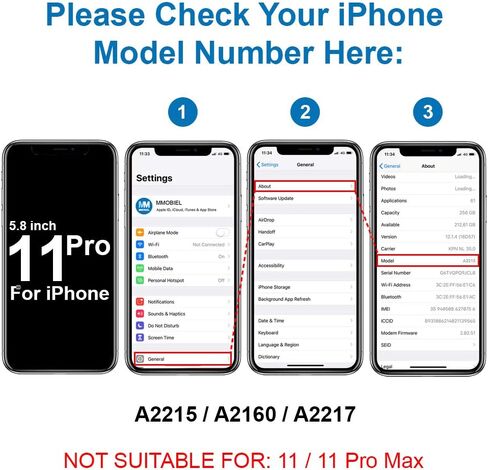 سماعة أذن MMOBIEL متوافقة مع iPhone 11 Pro 2019 - استبدال سماعة الأذن/سماعة الأذن - تتضمن مستشعر القرب ومفك البراغي in Saudi Arabia