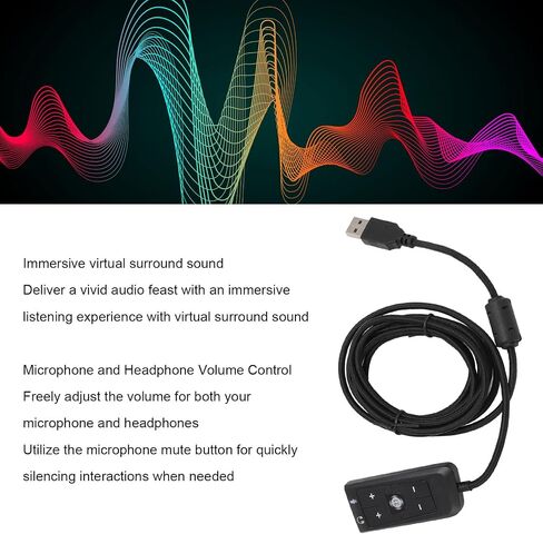 USB to 3.5mm Jack Audio Sound Card Adapter for Kingston for HyperX Cloud II, USB to Aux 3.5mm External Audio Converter with LED Indicator, Volume Control, for PS5, for Series in Saudi Arabia