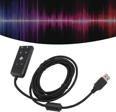 USB to 3.5mm Jack Audio Sound Card Adapter for Kingston for HyperX Cloud II, USB to Aux 3.5mm External Audio Converter with LED Indicator, Volume Control, for PS5, for Series in Saudi Arabia