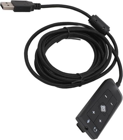 USB to 3.5mm Jack Audio Sound Card Adapter for Kingston for HyperX Cloud II, USB to Aux 3.5mm External Audio Converter with LED Indicator, Volume Control, for PS5, for Series in Saudi Arabia