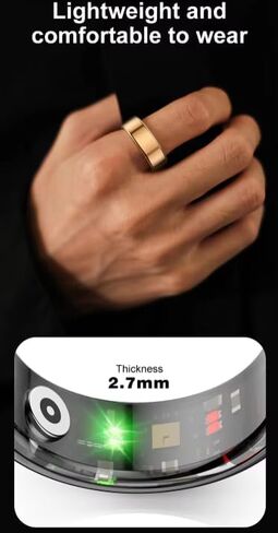 Smart Ring to Track All Your Important Health Indicators (Gold, 18.1 mm) in Kuwait