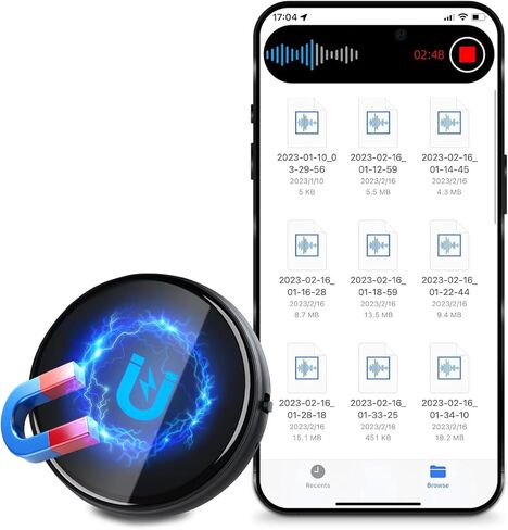 64GB Voice Recorder, 3072Kbps Recording Device, Voice Activated Recorder with 800 Hours Capacity, Audio Recorder with AI-Intelligent Triple Noise Cancellation, Ideal for Lectures, Meetings, Interviews in Kuwait