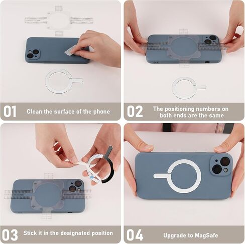FlyCoco 2 Pack Magnetic Ring Compatible with MagSafe, Universal MagSafe Sticker, Magnetic Adapter Ring Wireless Charging for iPhone 15/14/13/12/11 and More, with 3M Adhesive, Black in Saudi Arabia