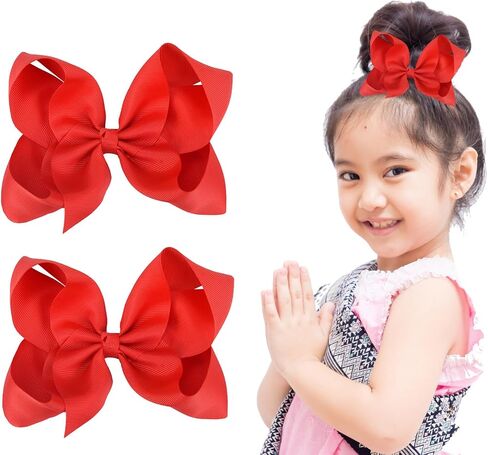 مشبك شعر أبيض للفتيات مقاس 4 بوصات - قطعتان من ربطات شعر الأطفال in Saudi Arabia