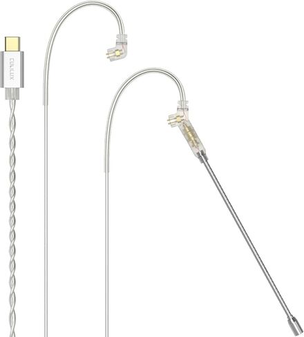 Cubilux USB Type C 2-Pin 0.78mm IEM Cable with Microphone, Silver Plated OFC Wires Replacement Cable with Detachable Boom MIC for Wan'er S.G, ZS10 Pro, ZS10 Pro X, ZSN PRO, ZSX, 4 Feet in Saudi Arabia