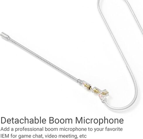 Cubilux USB Type C 2-Pin 0.78mm IEM Cable with Microphone, Silver Plated OFC Wires Replacement Cable with Detachable Boom MIC for Wan'er S.G, ZS10 Pro, ZS10 Pro X, ZSN PRO, ZSX, 4 Feet in Saudi Arabia