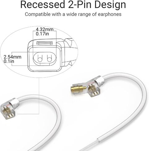 Cubilux USB Type C 2-Pin 0.78mm IEM Cable with Microphone, Silver Plated OFC Wires Replacement Cable with Detachable Boom MIC for Wan'er S.G, ZS10 Pro, ZS10 Pro X, ZSN PRO, ZSX, 4 Feet in Saudi Arabia