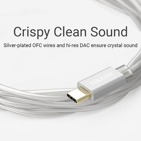 Cubilux USB Type C 2-Pin 0.78mm IEM Cable with Microphone, Silver Plated OFC Wires Replacement Cable with Detachable Boom MIC for Wan'er S.G, ZS10 Pro, ZS10 Pro X, ZSN PRO, ZSX, 4 Feet in Saudi Arabia