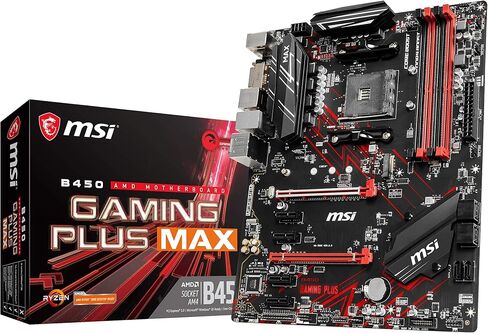 اللوحة الأم MSI Performance Gaming AMD Ryzen 2ND والجيل الثالث AM4 M.2 USB 3 DDR4 DVI HDMI Crossfire ATX (B450 Gaming Plus Max) in Saudi Arabia