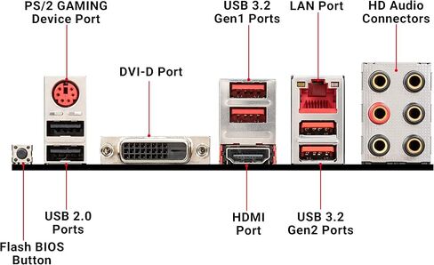 اللوحة الأم MSI Performance Gaming AMD Ryzen 2ND والجيل الثالث AM4 M.2 USB 3 DDR4 DVI HDMI Crossfire ATX (B450 Gaming Plus Max) in Saudi Arabia
