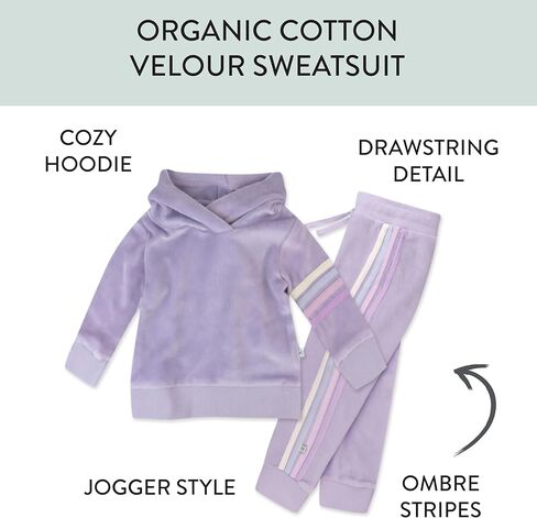 HonestBaby Velour Pullover Hoodie and Zip Front Sweatshirt and Jogger Sweatpants Set in Saudi Arabia