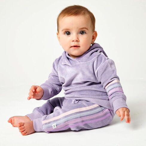 HonestBaby Velour Pullover Hoodie and Zip Front Sweatshirt and Jogger Sweatpants Set in Saudi Arabia