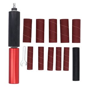 Spindle Sander Adapter, Aluminum Alloy Drill Sanding Mandrel Kit for Wood Metal, Universal Size, Easy to Install, with Rubber Sanding Drum Kit and Sandpaper Sleeves