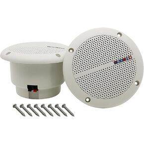 HiQltyla 5.25 Inch Waterproof Marine Boat RV Hot Tub Outdoor Speaker, WEAH-400 25 Watt Dual Cone 2 Way Full Range White Color (Sold as a Pair)