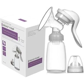 Manual Breast Pump and Milk Collector - Comfortable Hand Pump for Breastfeeding - Portable Handheld Pump - Easy-to-Use Silicone Breastmilk Express Pump - Ergonomic Design to Control Suction & Speed