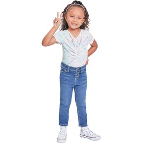 YMI Baby Girls Toddler Essential Snap Button Fly Skinny Jeans, M08 Medium Blue, 6 US