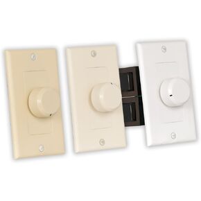 Theater Solutions TSVCD White Wall Mount Impedance Matching Speaker Dial Volume Control Switch
