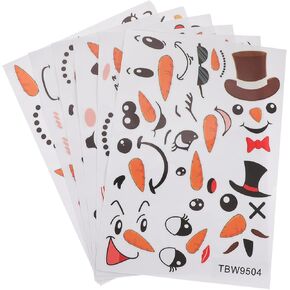 ABOOFAN 1 Set Wall Stickers Computer Stickers for Laptop Refrigerator Decal Glass Stickers Snowman face Decoration Luggage Sticker Snowman face Bottle Stickers Adorable Sticker PVC