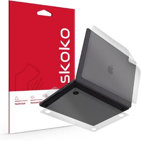 skoko New Skin Protector طبقة شفافة غير لامعة متوافقة مع MacBook Pro 14 بوصة M1 M2 M3 الإصدار 2021 2022 2023 2024، الجزء العلوي والسفلي ومسند النخيل ولوحة التتبع، على غرار واقي الشاشة TPU، الغطاء