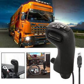 RASTP USB American Truck Simulator Shifter, Gearshift Knob for ATS & ETS2 Games Compatible with Logitech G27 G29 G920 Thrustmaster TH8A Fanatec SQ, PC Sim Racing Shifter (Style 1)