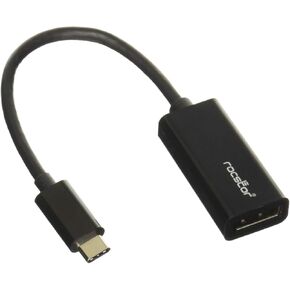 Rocstor Y10C131-B1 Premium USB-C to DisplayPort Adapter M/F - for Computers, MacBook, MacBook Pro, Chromebook or Devices with USB C – 6" - USB Type C, Black