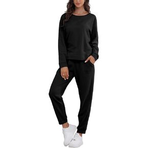DAVID ARCHY Womens Sweatsuits 2 Piece Set 2024 Casual Sweat set for women Pullover and Jogger Sweatpants Tracksuit Lounge Set