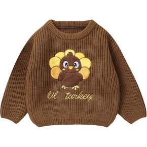 Opewod Baby Boy Girl Knit Sweater Soft Pullover Sweatshirt Warm Round Neck Long Sleeve Toddler Top Fall Winter Clothes