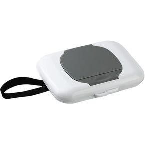 Gray Travel Wipe Holder Reusable Wet Wipe Container Box Strollers Hanging Dispensers Refillable Wipe Case Safe Wet Storage Wipe Holders Wipes and Holders