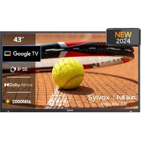 SYLVOX Outdoor TV, 65-inch Waterproof Smart TV, 2000nits Full Sun TV, 4K, Dolby Atmos, HDR 10, Weatherproof Television with Voice Assistant Remote(Pool Pro 2.0, Latest Model)