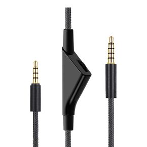 LecLooc Replacement Cord for G Pro X, G433 Headset Cable Braided Wire, 6.5 Feet/2.0 M Volume Control Cable Compatible with Logitech G Pro X/ G433 / G233 Gaming Headsets