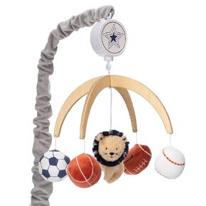 لعبة مهدئة متنقلة لمهد الأطفال من Lambs & Ivy Hall of Fame Lion/Sports Balls