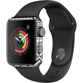 MightySkins Skin Compatible with Apple Watch Series 2 38mm - Black Aztec | Protective, Durable, and Unique Vinyl Decal wrap Cover | Easy to Apply, Remove, and Change Styles | Made in The USA