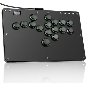 Sehawei Haute42 Arcade Stick R16 All-Button Arcade Controller 16Keys for PC/Ps3/Ps4/Switch/Steam,Fight Stick for Fighting Games with Custom RGB & Turbo Functions & Hot Swap Black