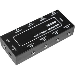 8-Channel Stereo Headphone Amplifier Mini Earphone Splitter with Type-C 5V Input and 3.5mm Headphones Output