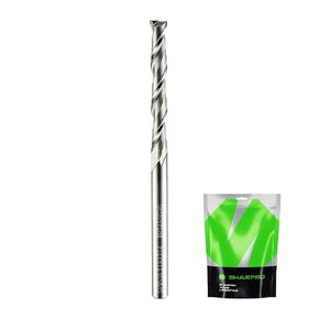 Spiral Upcut Router Bit 1/8 Inch Shank 1/8 Inch Cutting DIA. 1 Inch CL. Extra Long 2-1/4 Inch OVL. CNC Up Cut Router Bit Solid Carbide, Ideal for Wood Cutting, Slot Mortise, Carving, Engraving