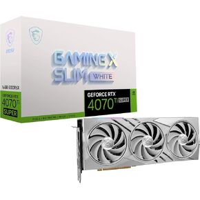 بطاقة رسومات MSI Gaming RTX 4070 Ti Super 16G Gaming X Slim White (NVIDIA RTX 4070 Ti Super، 256 بت، ساعة Extreme Clock: 2685 ميجاهرتز، 16 جيجابايت GDRR6X 21 جيجابت في الثانية، HDMI/DP، بنية Ada Lovelace) in Kuwait