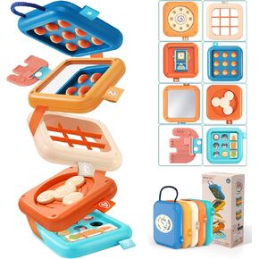 Montessori Toys for 1 2 3 Year Old Girls Boys, Explore Discover Activity Cube Toys, Travel Sensory Toys for Toddlers 1-3, Learning Fine Motor Skills Baby Toys 12-18 Months First Birthday Gift