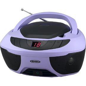 Jensen CD-475PL Portable Sport Stereo Boombox CD Player with AM/FM Radio and Aux Line-in & Headphone Jack (Lavender Purple)