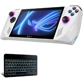 BoxWave Keyboard Compatible with ASUS ROG Ally Z1 - SlimKeys Bluetooth Keyboard - with Backlight, Portable Keyboard w/Convenient Back Light - Jet Black