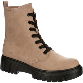 Limelight Rudy - Women's Contrast Lug Sole Ankle High Platform Combat Boots