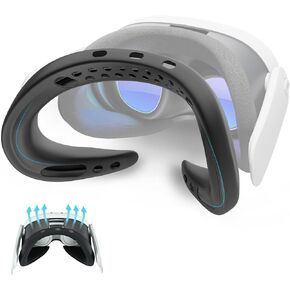 Meta Quest 3 Silicone Face Pad, Breathable VR Headset Interface Cushion, Oculus Quest 3 Facial Interface - Black