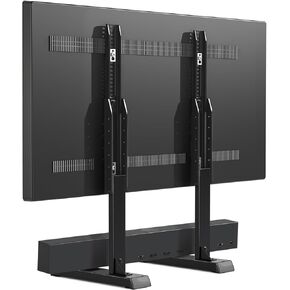 5Rcom Universal TV Stand, Large TV Legs for 37-86 Inch Flat Curved TVs with Cable Management, 6 Height Adjustment Table Top TV Mount Stand Up to 150lbs, LG/TCL/Samsung TV Replacement Stand, Black