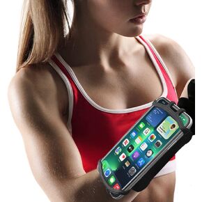 JEMACHE Phone Wristband for iPhone 14 Plus, 14 Pro Max, 13 12 11, Samsung Galaxy S23 S22 Ultra, S23 S22 Plus, Workouts Running Wrist Band Holder (Black)