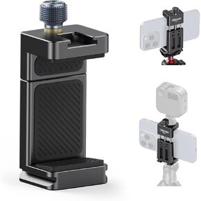 ULANZI MA33 Metal Phone Tripod Mount w Arca Port&2 Cold Shoes, Adjustable Smartphone Tripod Adapter Clamp Cell Phone Stand Holder Suitable for iPhone 15 pro/14/13/12/Samsung