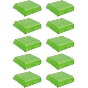 10Pcs AA 1.5 Volts Battery Storage Case/Box/Organizer/Holder,Battery Storage Containers,Green