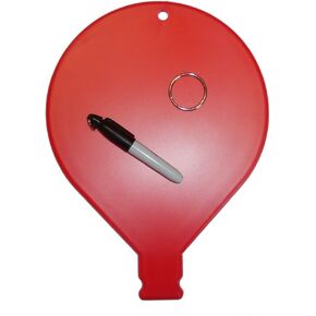 Large RED Key Tag, includes Key Ring & Permanent Marker, Never Lost Key Ring, Key Chain, Large Key Ring Holder