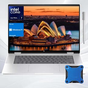 HP Envy X360 16" Ultra 7 AI Convertible 2-in-1 Laptop, 16" FHD+ Touchscreen, Intel Ultra 7 155U (Beats Intel i7-1355U), 16GB RAM, 1TB SSD Stylus Pen + with 512 External SSD Bundle W11H