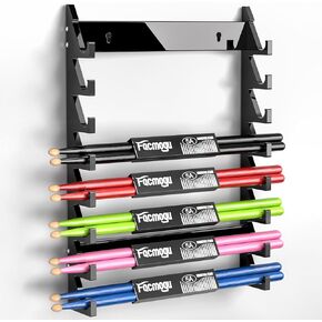 Facmogu Acrylic Drum Stick Holder, Drumstick Display Stand for 8 Pair of Sticks, Drumstick Organizer Holder for Display & Collector Sticks, Wands and Lightsabers, Wall Mounted Stick Holder for Decor