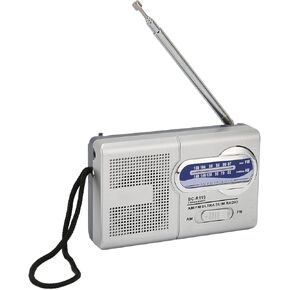 Emergency Radio Battery Operated Transistor Radio AM/FM with Speaker Headphone Jack for Travel Camping Parents Gift(Silver Gray)