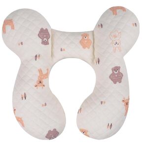 vocheer Baby Neck Pillow(Upgraded), Cotton, Baby Support Pillow, Car Seat Pillow for Newborn, Carseat Head and Body Support, Baby Travel Pillow for Prams, Pushchair, Stroller, Bouncer, Bears